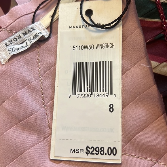 NEW Leon Max Limited edition women dress new 8 pink red green NWT Nordstrom fun - Picture 8 of 8